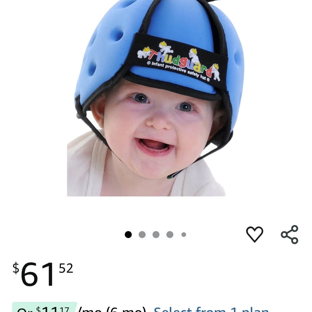 Hudson Baby Blue Infant Protective Safety Helmet